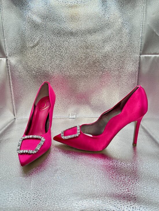 Sam Edelman Shoes - 9 Sam Edelman Harriett Pink Fuchsia Pointed Toe Pump Heels Stiletto Rhinestone